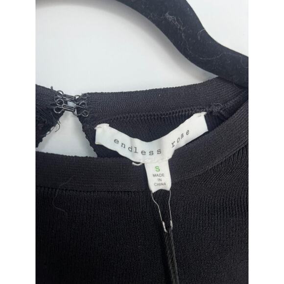 Endless Rose Cutout Bodycon Mini Dress Women Small Black Short Sleeve NWT - Picture 3 of 7